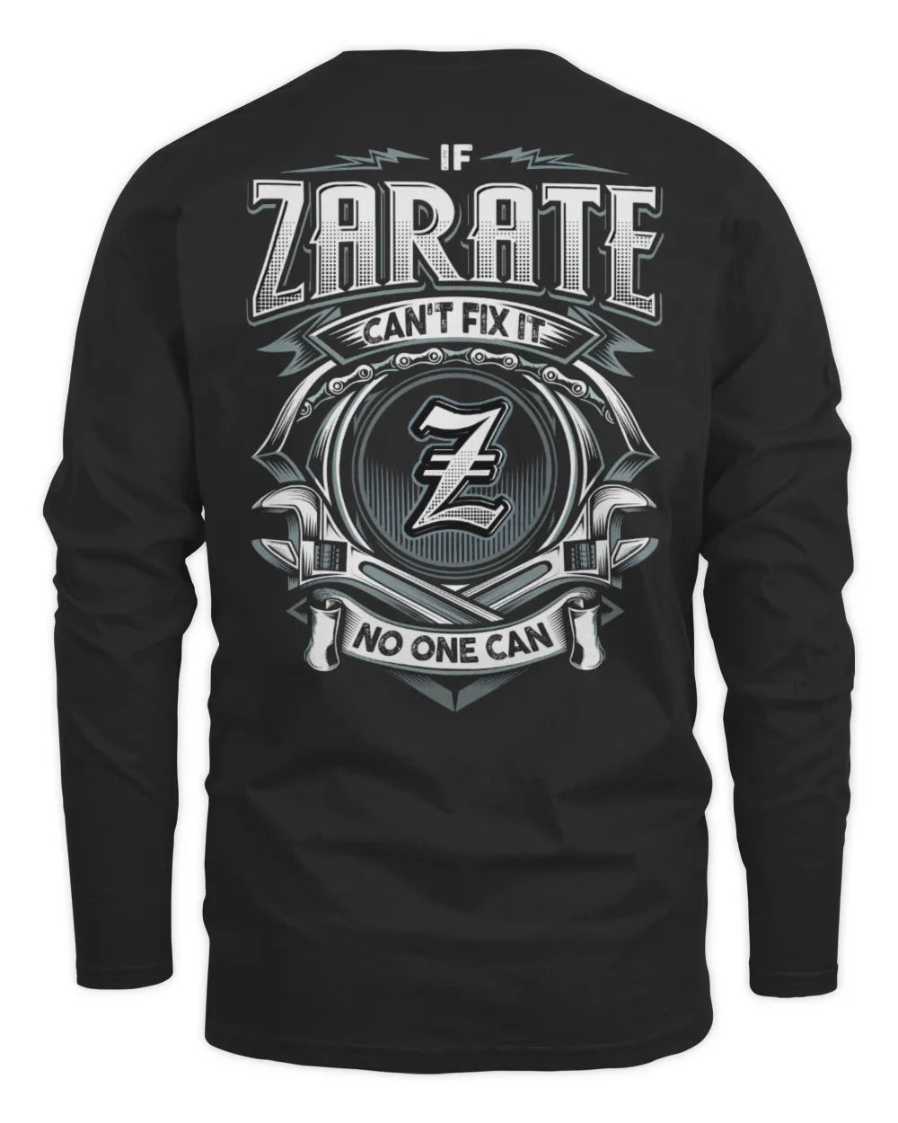 ZARATE AP81-K4-626 - Personalized Ahmed Quote Apparel “If Ahmed Can't Fix It, No One Can” - Men's Long Sleeved T-Shirt - Black