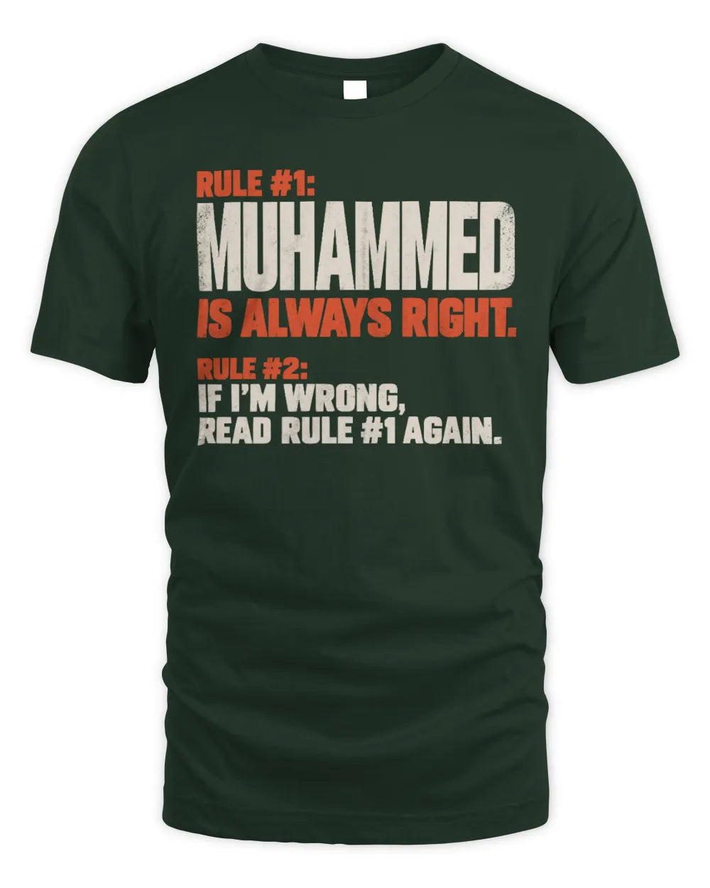 MUHAMMED NP1-H006 
Always Right Personalized Name T-Shirt – Funny Custom Name Shirt - Unisex Standard T-Shirt - Forest Green