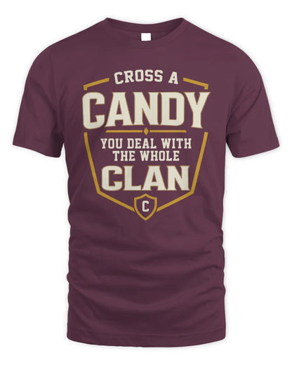 CANDY NT1-K008 Cross A/An NAME, You Deal With the Whole Clan | Personalized Vintage T-Shirt - Unisex Standard T-Shirt - Maroon