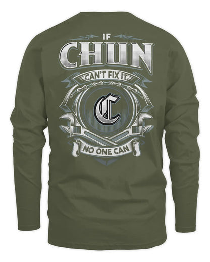 CHUN AP81-K4-626 - Personalized Ahmed Quote Apparel “If Ahmed Can't Fix It, No One Can” - Men's Long Sleeved T-Shirt - Military Green