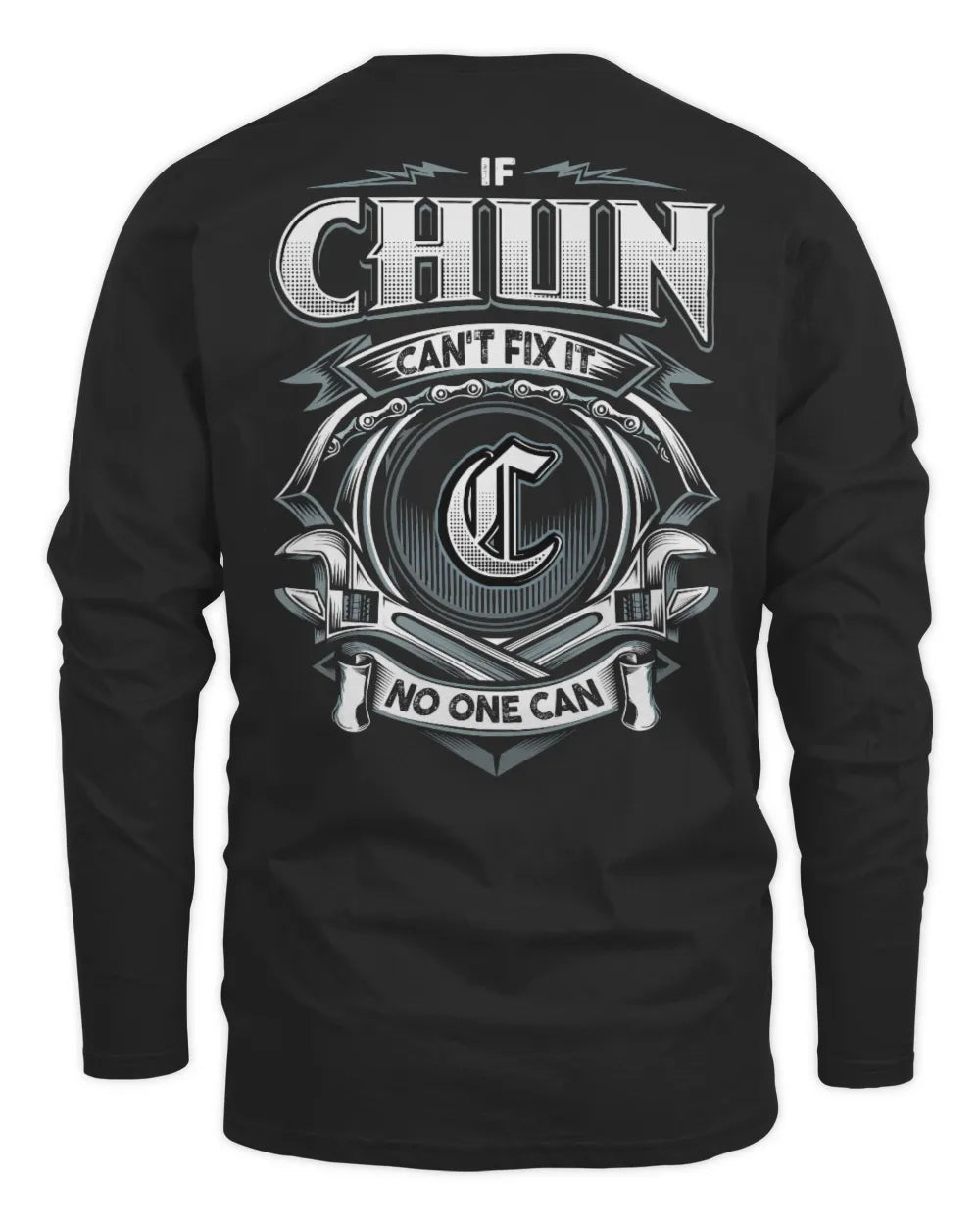 CHUN AP81-K4-626 - Personalized Ahmed Quote Apparel “If Ahmed Can't Fix It, No One Can” - Men's Long Sleeved T-Shirt - Black