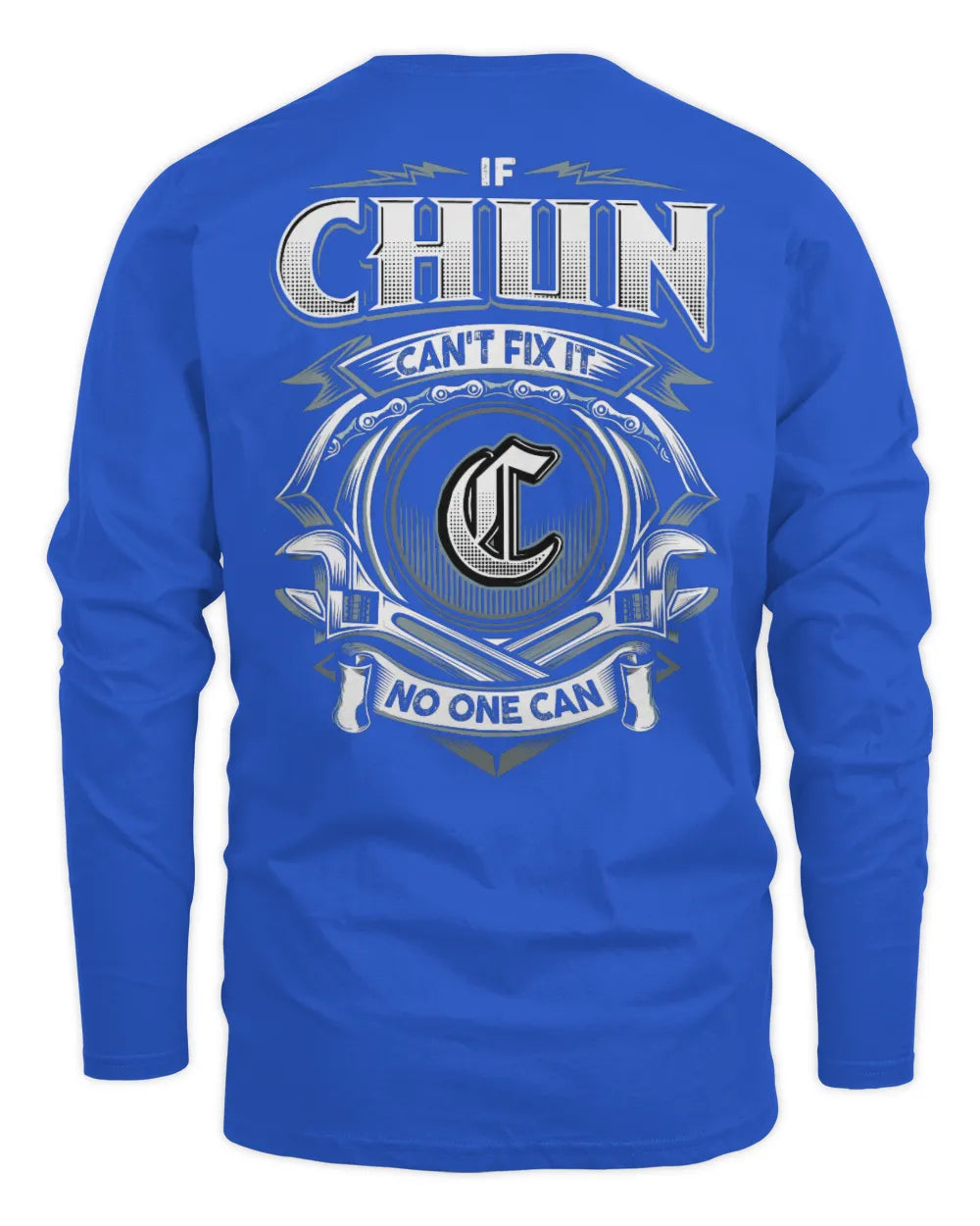 CHUN AP81-K4-626 - Personalized Ahmed Quote Apparel “If Ahmed Can't Fix It, No One Can” - Men's Long Sleeved T-Shirt - Royal