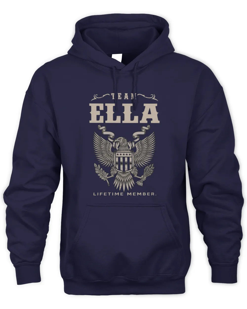 ELLA TP06-K82 – Personalized Classic Style Apparel “Team NAME Lifetime Member” - Unisex Hoodie - Navy