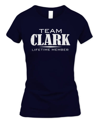 CLARK BL62-K4-128 - Personalized “Team NAME Lifetime Member” - Women's Standard T-Shirt - Navy