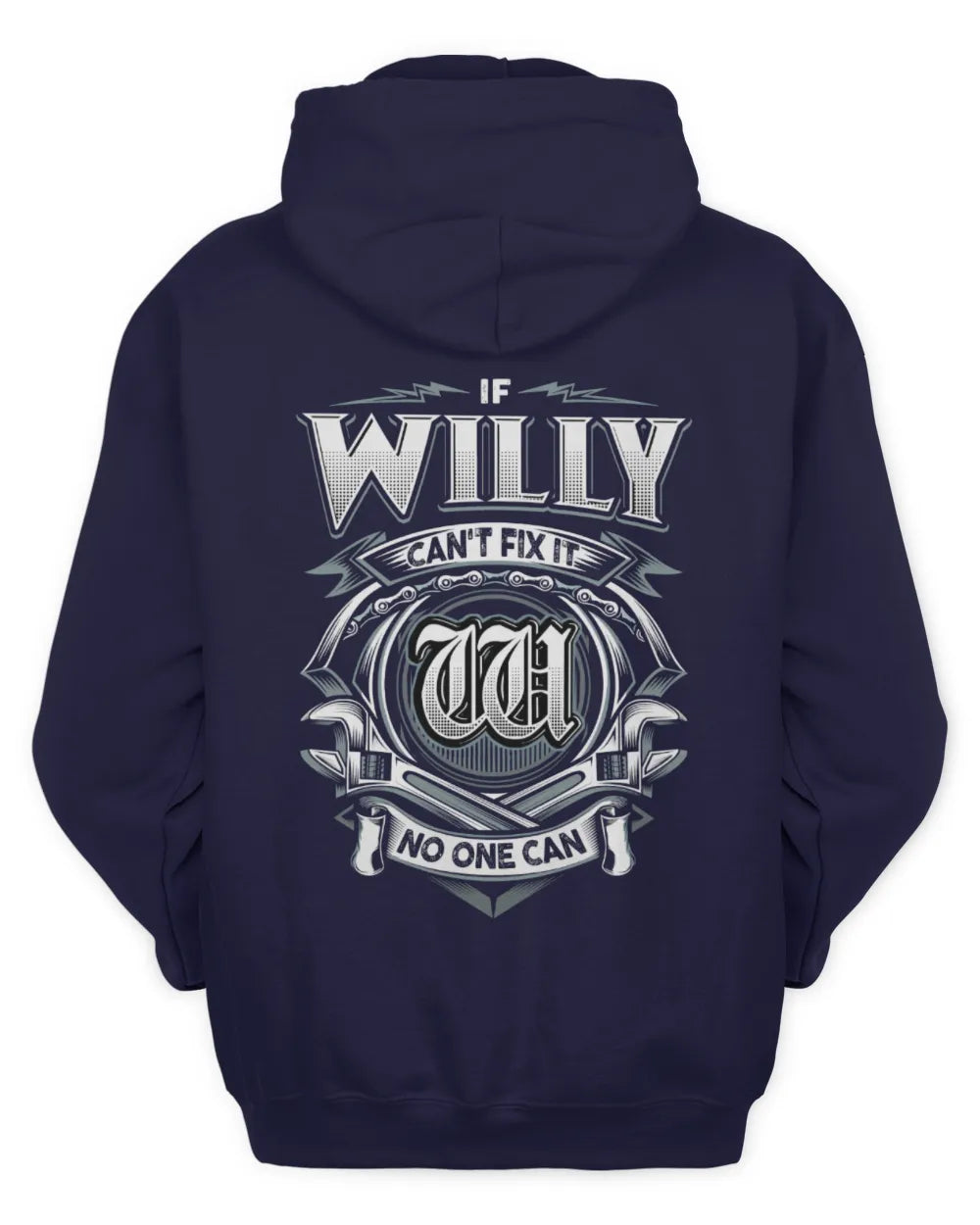 WILLY AP81-K4-626 - Personalized Ahmed Quote Apparel “If Ahmed Can't Fix It, No One Can” - Unisex Hoodie - Navy