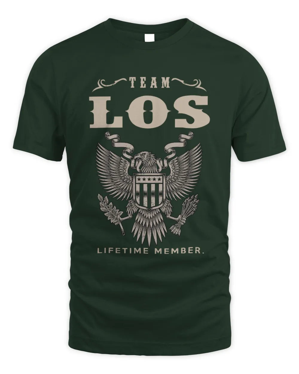 LOS TP06-K82 – Personalized Classic Style Apparel “Team NAME Lifetime Member” - Unisex Standard T-Shirt - Forest Green