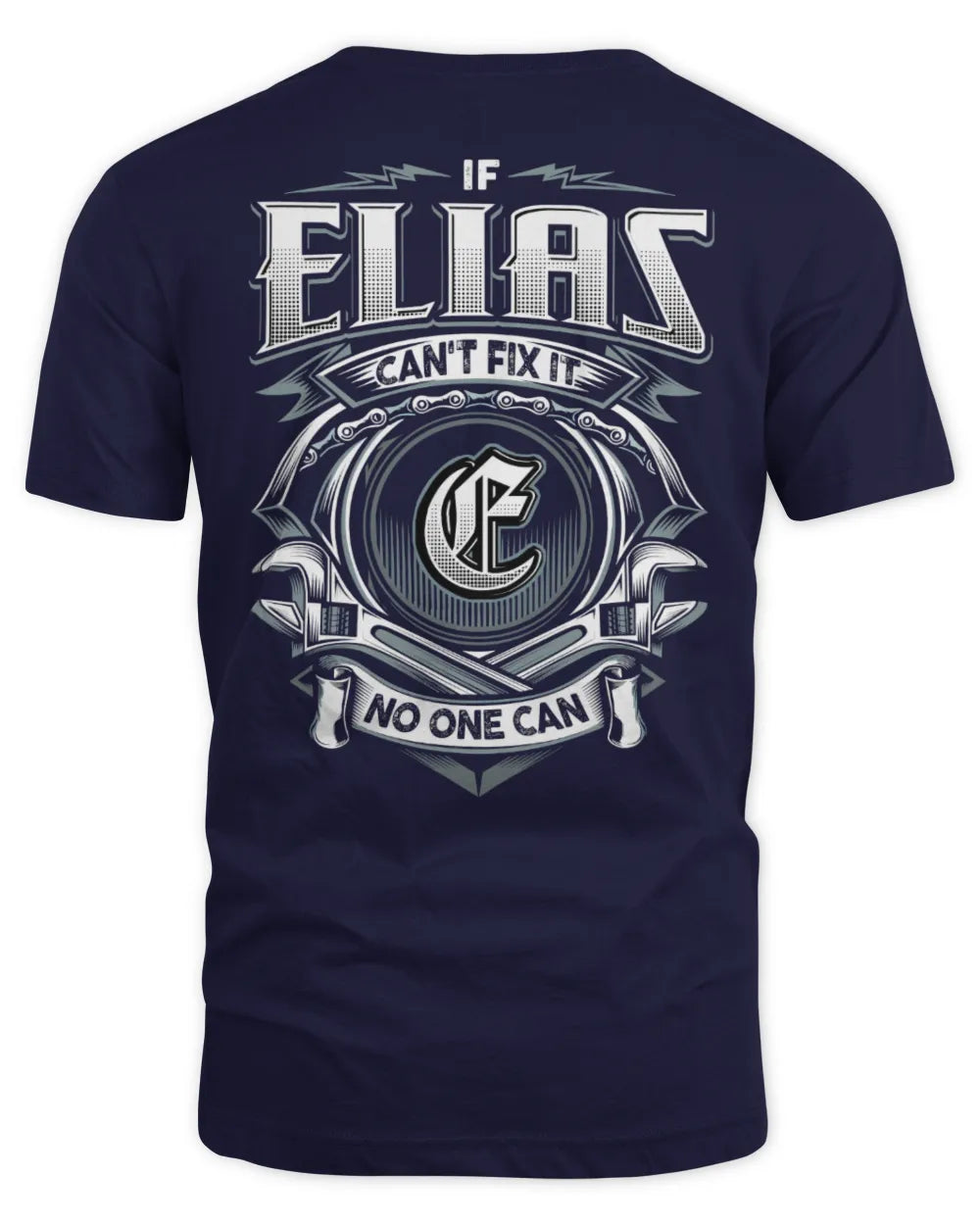 ELIAS AP81-K4-626 - Personalized Ahmed Quote Apparel “If Ahmed Can't Fix It, No One Can” - Unisex Standard T-Shirt - Navy