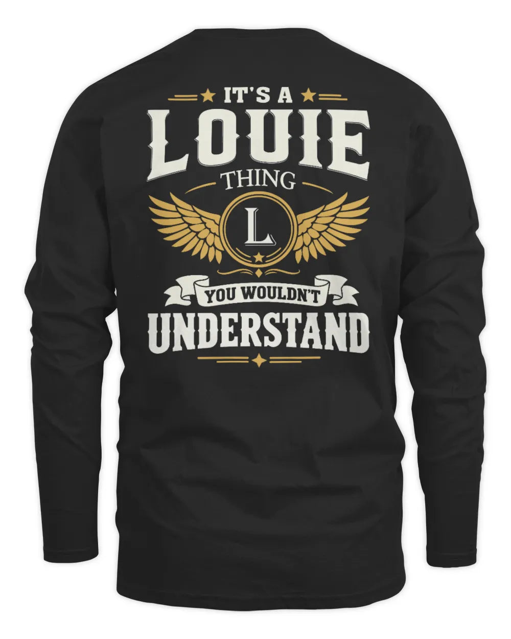 LOUIE KT06-M008 It’s a [NAME] Thing – You Wouldn’t Understand | Personalized Vintage T-Shirt - Men's Long Sleeved T-Shirt - Black