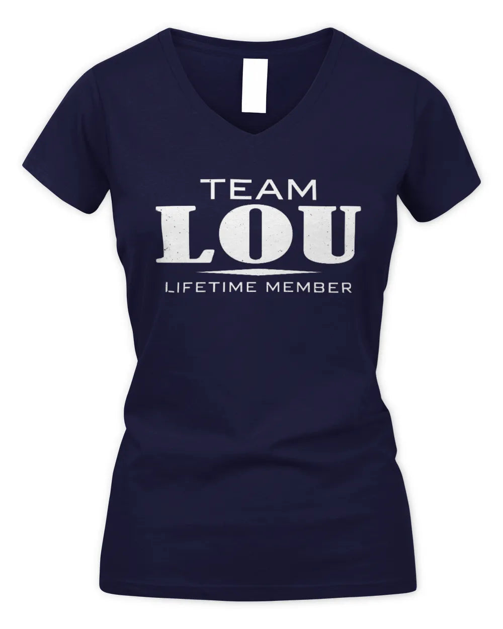 LOU BL62-K4-128 - Personalized “Team NAME Lifetime Member” - Women's V-Neck T-Shirt - Navy