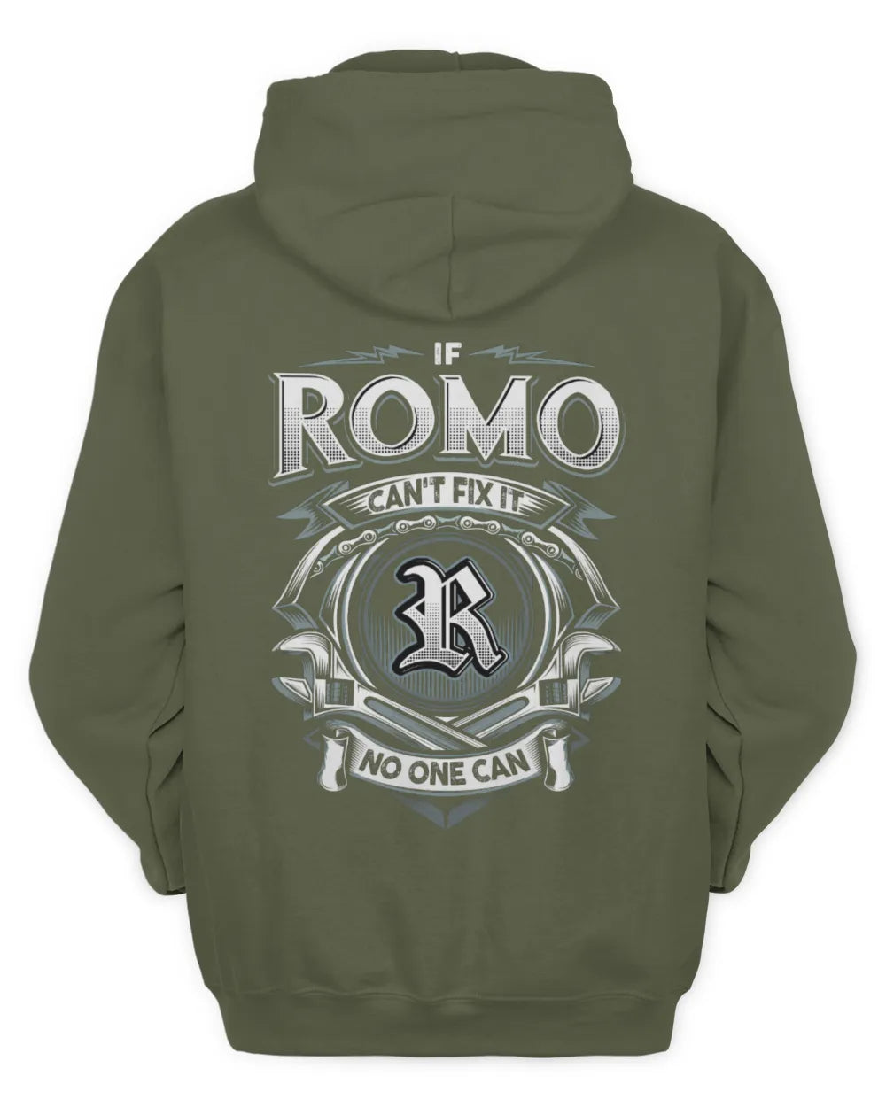 ROMO AP81-K4-626 - Personalized Ahmed Quote Apparel “If Ahmed Can't Fix It, No One Can” - Unisex Hoodie - Military Green