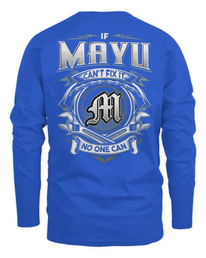MAYU AP81-K4-626 - Personalized Ahmed Quote Apparel “If Ahmed Can't Fix It, No One Can” - Men's Long Sleeved T-Shirt - Royal