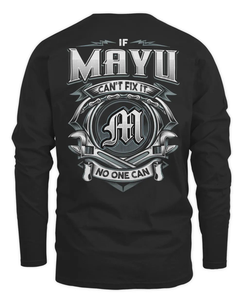 MAYU AP81-K4-626 - Personalized Ahmed Quote Apparel “If Ahmed Can't Fix It, No One Can” - Men's Long Sleeved T-Shirt - Black