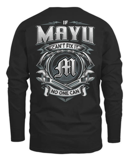 MAYU AP81-K4-626 - Personalized Ahmed Quote Apparel “If Ahmed Can't Fix It, No One Can” - Men's Long Sleeved T-Shirt - Black