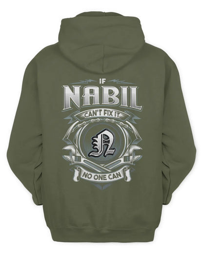 NABIL AP81-K4-626 - Personalized Ahmed Quote Apparel “If Ahmed Can't Fix It, No One Can” - Unisex Hoodie - Military Green