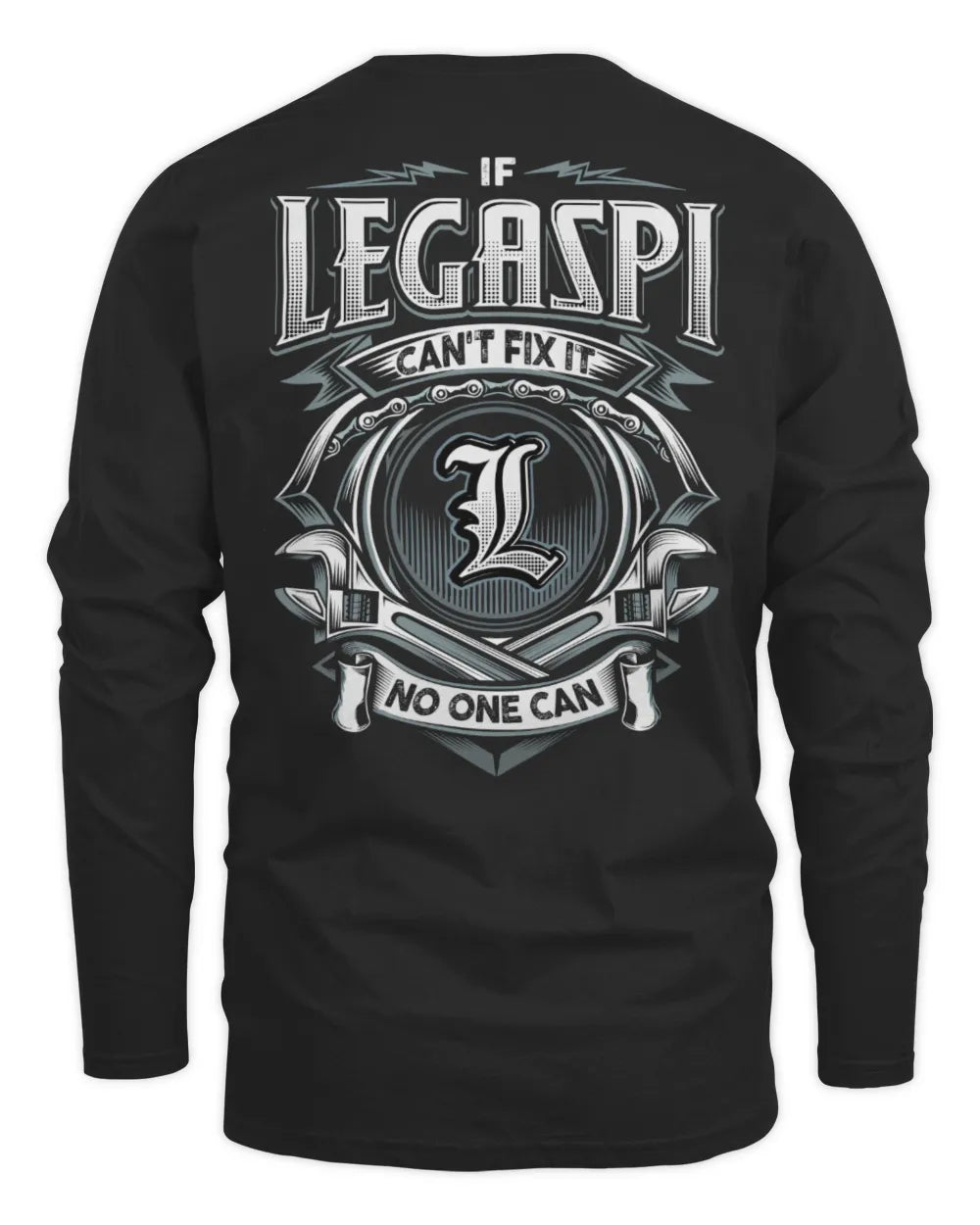 LEGASPI AP81-K4-626 - Personalized Ahmed Quote Apparel “If Ahmed Can't Fix It, No One Can” - Men's Long Sleeved T-Shirt - Black