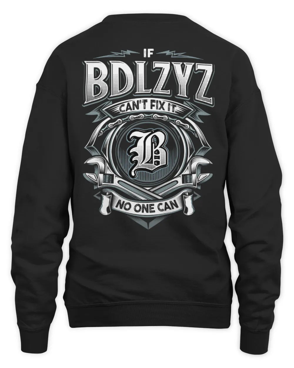 BDLZYZ AP81-K4-626 - Personalized Ahmed Quote Apparel “If Ahmed Can't Fix It, No One Can” - Unisex Sweatshirt - Black