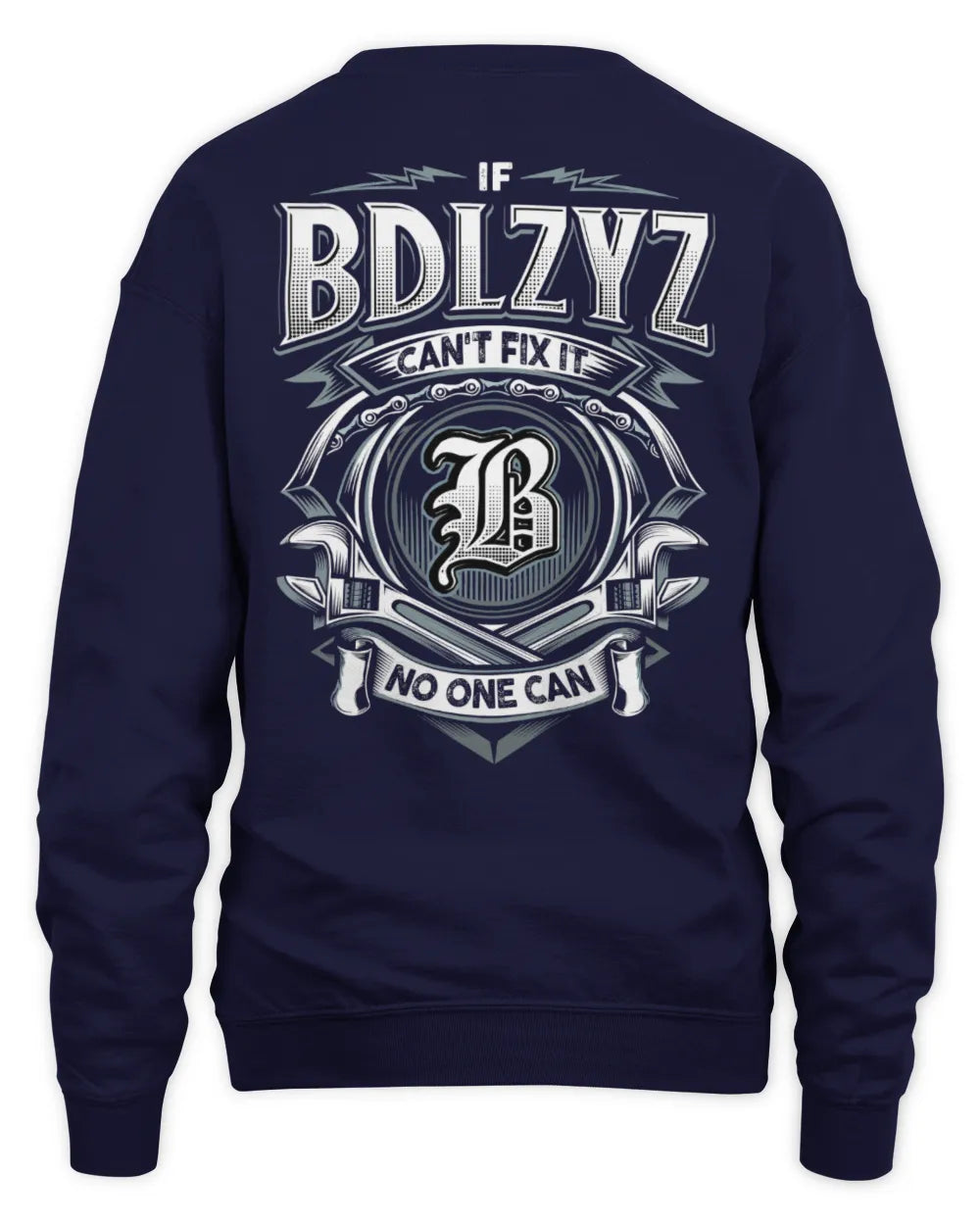 BDLZYZ AP81-K4-626 - Personalized Ahmed Quote Apparel “If Ahmed Can't Fix It, No One Can” - Unisex Sweatshirt - Navy