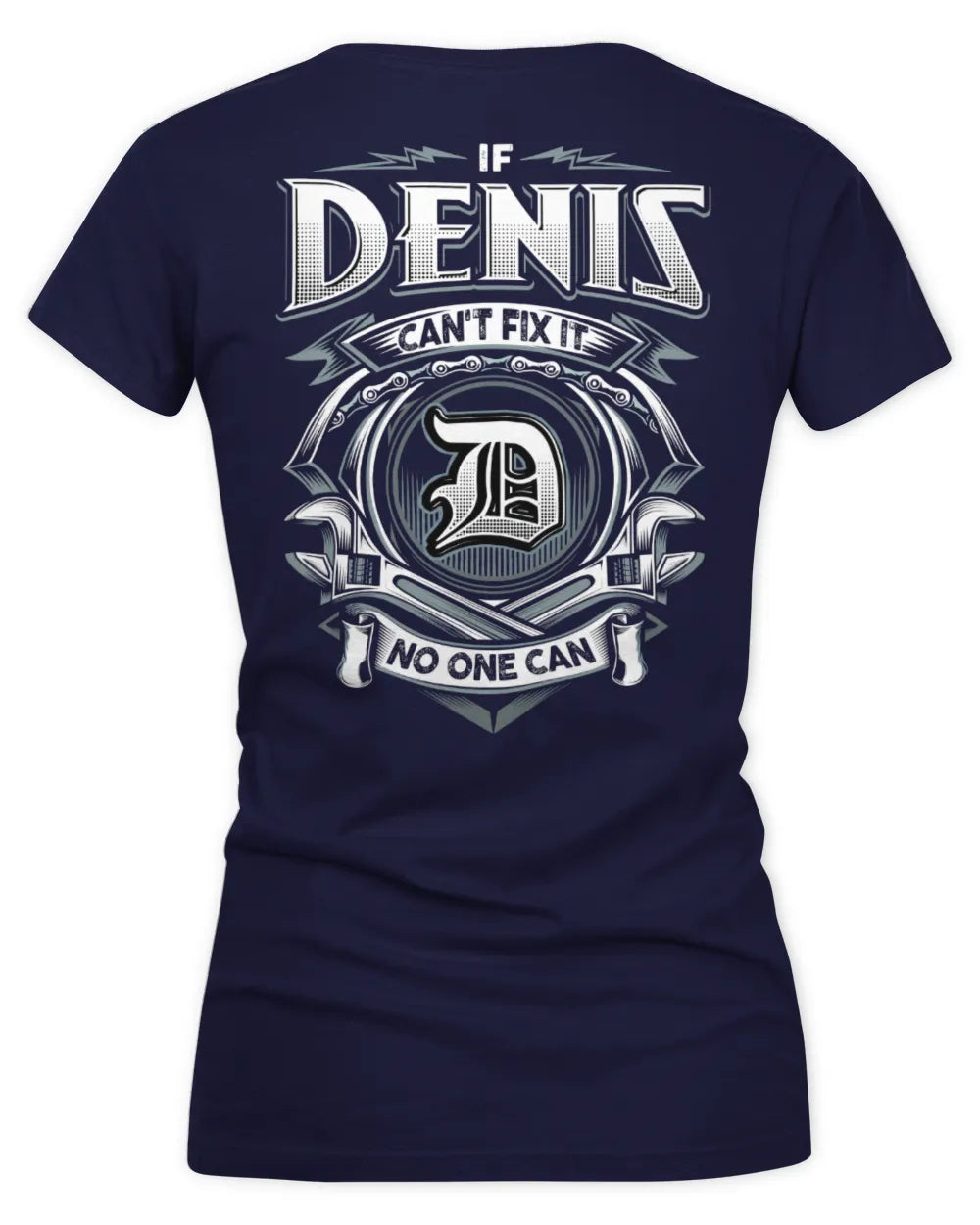 DENIS AP81-K4-626 - Personalized Ahmed Quote Apparel “If Ahmed Can't Fix It, No One Can” - Women's V-Neck T-Shirt - Navy
