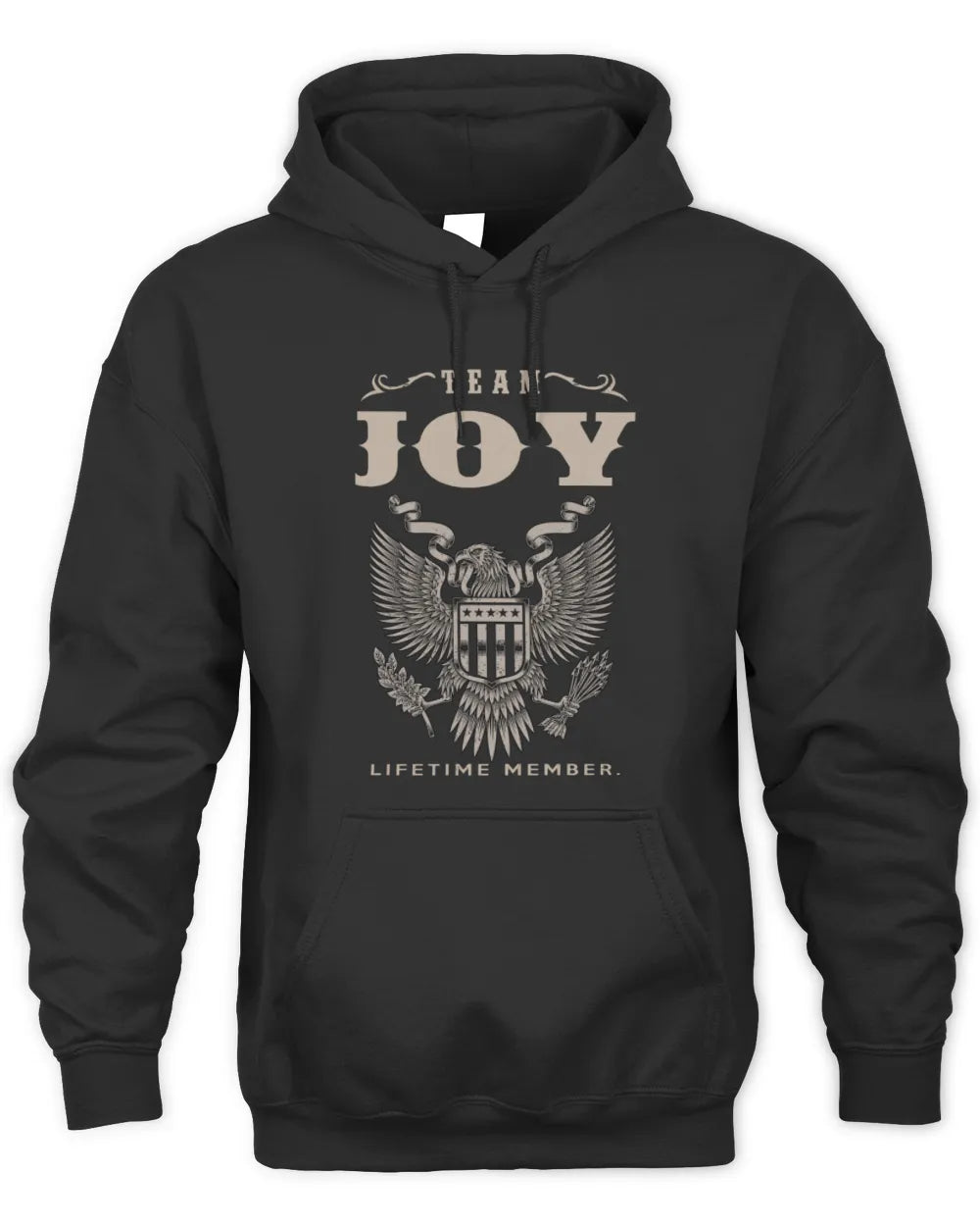 JOY TP06-K82 – Personalized Classic Style Apparel “Team NAME Lifetime Member” - Unisex Hoodie - Black