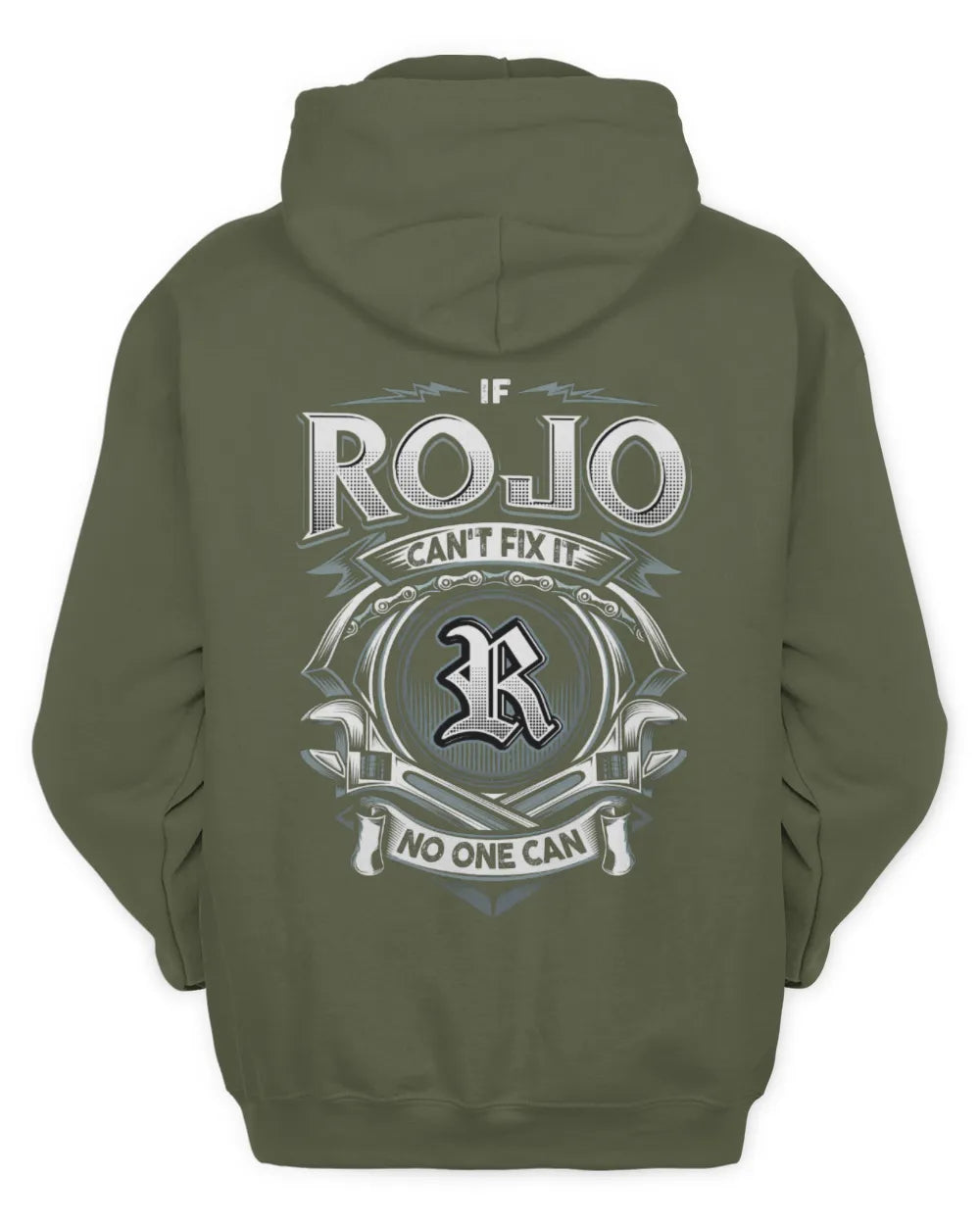ROJO AP81-K4-626 - Personalized Ahmed Quote Apparel “If Ahmed Can't Fix It, No One Can” - Unisex Hoodie - Military Green