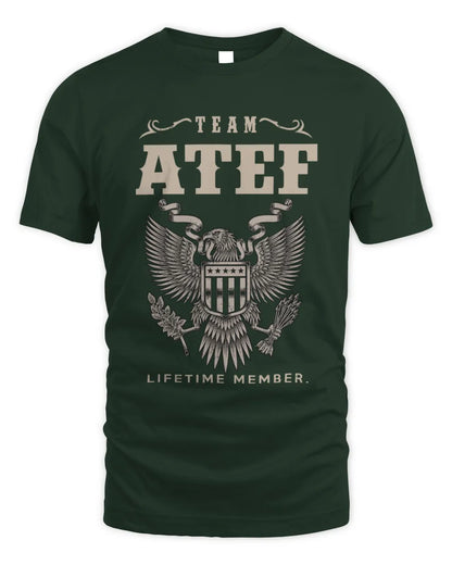 ATEF TP06-K82 – Personalized Classic Style Apparel “Team NAME Lifetime Member” - Unisex Standard T-Shirt - Forest Green