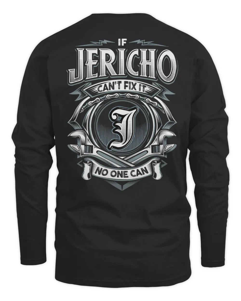JERICHO AP81-K4-626 - Personalized Ahmed Quote Apparel “If Ahmed Can't Fix It, No One Can” - Men's Long Sleeved T-Shirt - Black