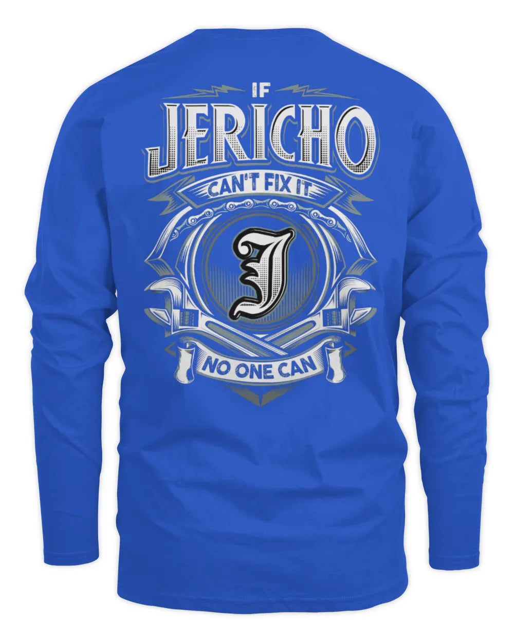 JERICHO AP81-K4-626 - Personalized Ahmed Quote Apparel “If Ahmed Can't Fix It, No One Can” - Men's Long Sleeved T-Shirt - Royal