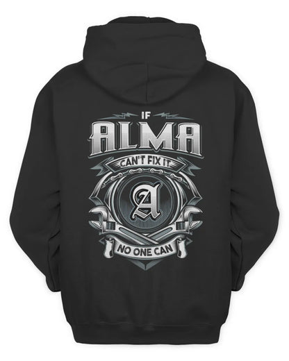 ALMA AP81-K4-626 - Personalized Ahmed Quote Apparel “If Ahmed Can't Fix It, No One Can” - Unisex Hoodie - Black
