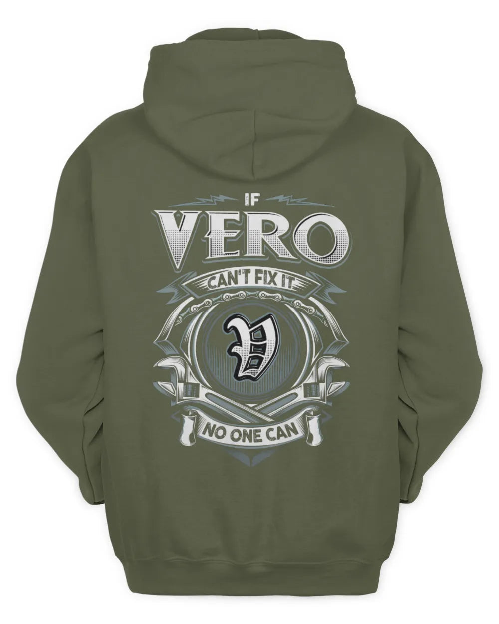 VERO AP81-K4-626 - Personalized Ahmed Quote Apparel “If Ahmed Can't Fix It, No One Can” - Unisex Hoodie - Military Green