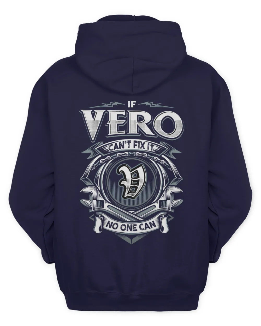VERO AP81-K4-626 - Personalized Ahmed Quote Apparel “If Ahmed Can't Fix It, No One Can” - Unisex Hoodie - Navy