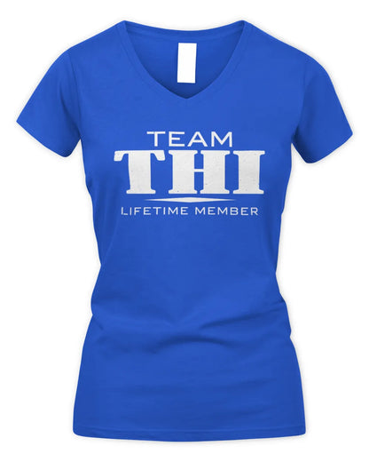 THI BL62-K4-128 - Personalized “Team NAME Lifetime Member” - Women's V-Neck T-Shirt - Royal