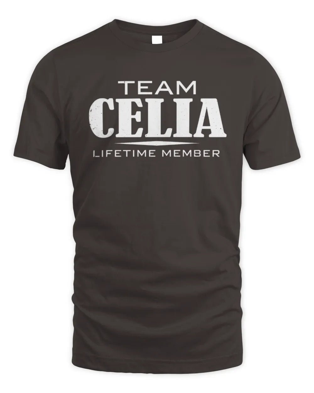 CELIA BL62-K4-128 - Personalized “Team NAME Lifetime Member” - Unisex Standard T-Shirt - Dark Chocolate