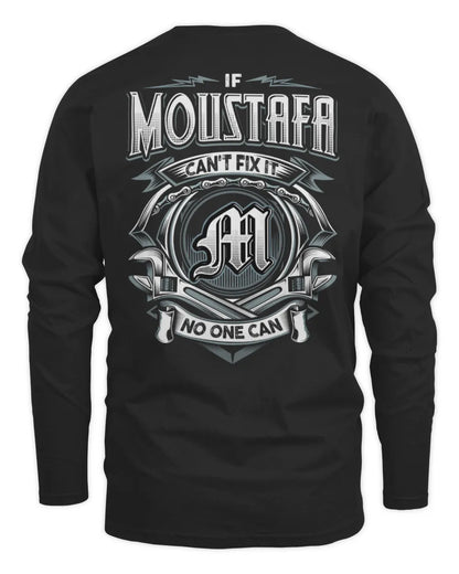 MOUSTAFA AP81-K4-626 - Personalized Ahmed Quote Apparel “If Ahmed Can't Fix It, No One Can” - Men's Long Sleeved T-Shirt - Black