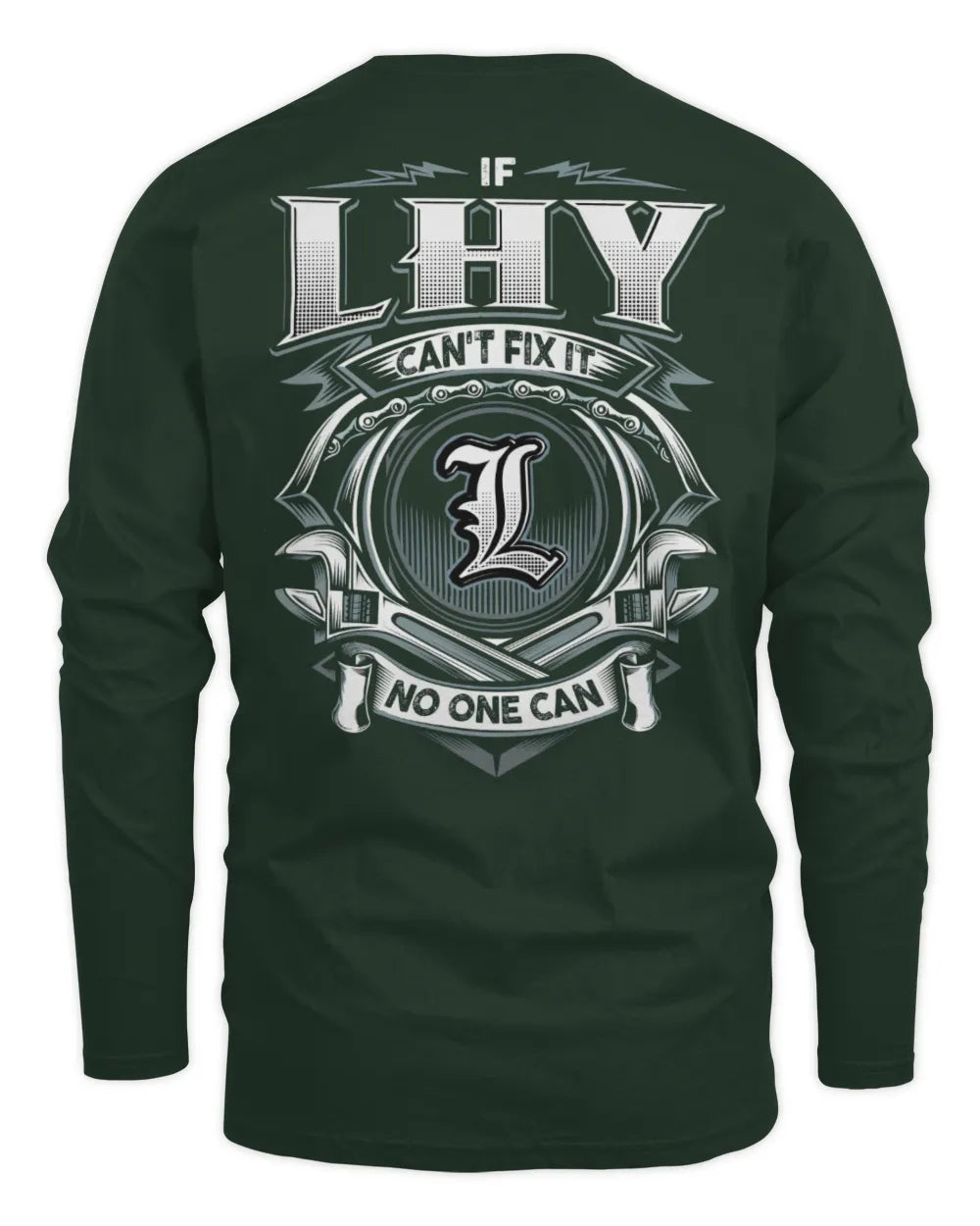 LHY AP81-K4-626 - Personalized Ahmed Quote Apparel “If Ahmed Can't Fix It, No One Can” - Men's Long Sleeved T-Shirt - Forest Green