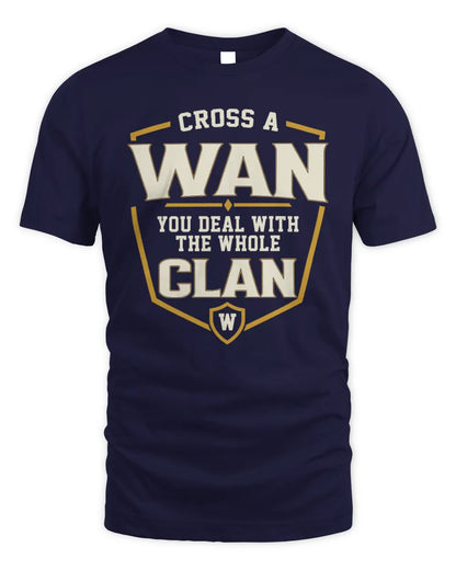 WAN NT1-K008 Cross A/An NAME, You Deal With the Whole Clan | Personalized Vintage T-Shirt - Unisex Standard T-Shirt - Navy