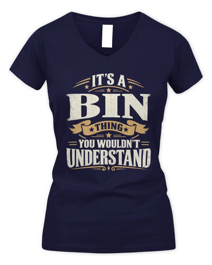 BIN P08 TH51 - Personalized “It’s a/an [NAME] Thing – You Wouldn’t Understand” Shirt - Women's V-Neck T-Shirt - Navy