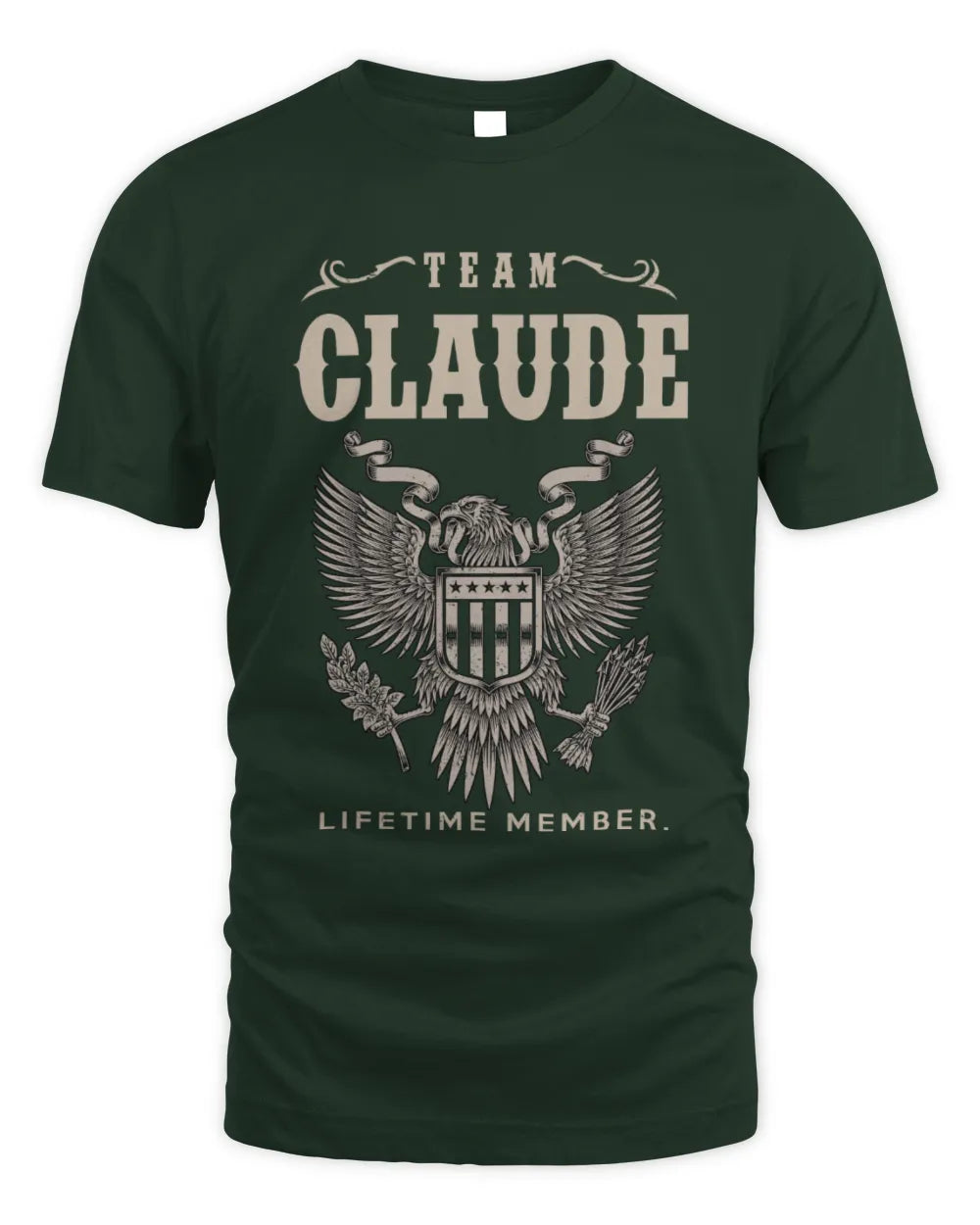 CLAUDE TP06-K82 – Personalized Classic Style Apparel “Team NAME Lifetime Member” - Unisex Standard T-Shirt - Forest Green