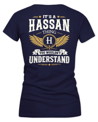 HASSAN KT06-M008 It’s a [NAME] Thing – You Wouldn’t Understand | Personalized Vintage T-Shirt - Women's V-Neck T-Shirt - Navy