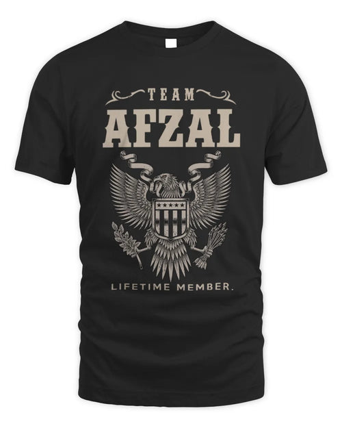 AFZAL TP06-K82 – Personalized Classic Style Apparel “Team NAME Lifetime Member” - Unisex Standard T-Shirt - Black