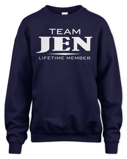 JEN BL62-K4-128 - Personalized “Team NAME Lifetime Member” - Unisex Sweatshirt - Navy