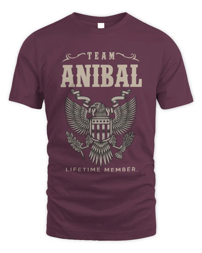 ANIBAL TP06-K82 – Personalized Classic Style Apparel “Team NAME Lifetime Member” - Unisex Standard T-Shirt - Maroon