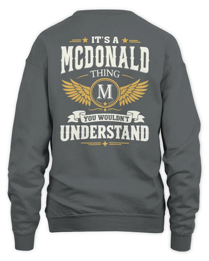 MCDONALD KT06-M008 It’s a [NAME] Thing – You Wouldn’t Understand | Personalized Vintage T-Shirt - Unisex Sweatshirt - Charcoal