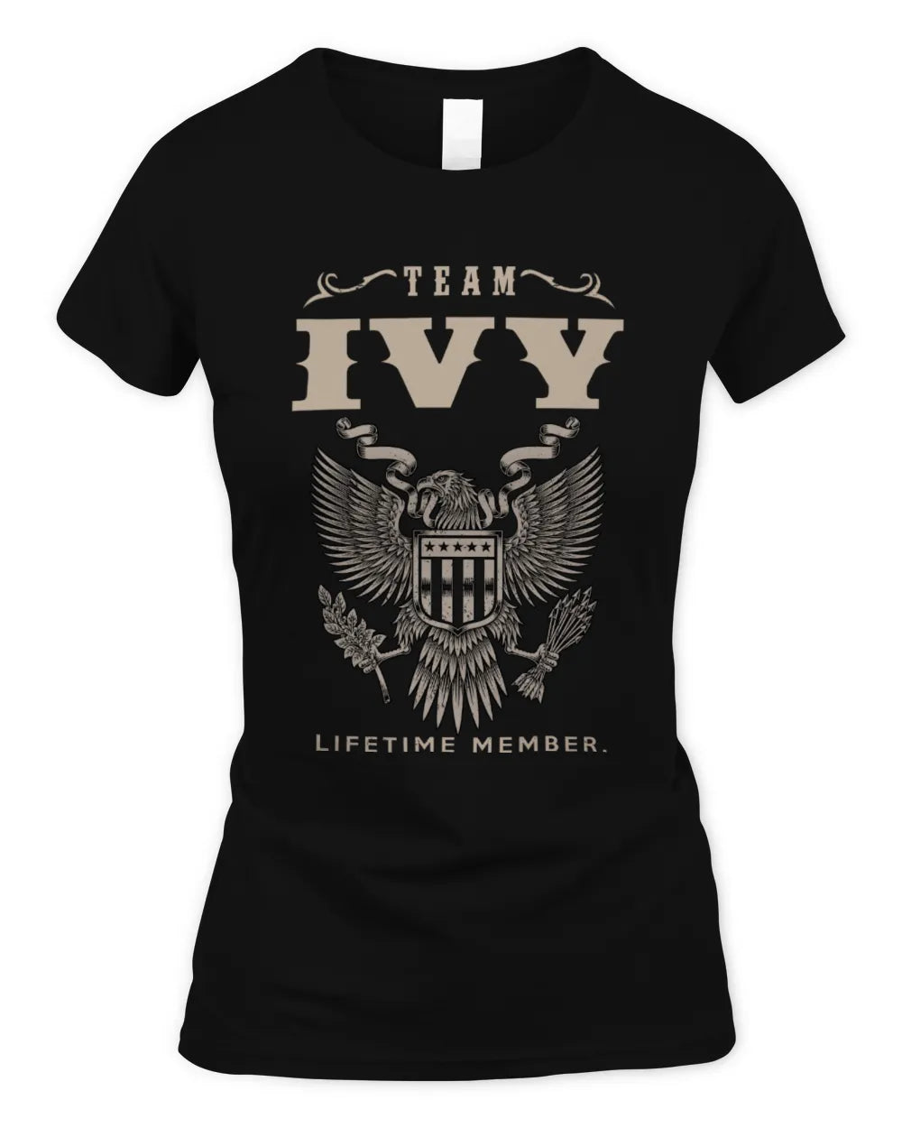 IVY TP06-K82 – Personalized Classic Style Apparel “Team NAME Lifetime Member” - Women's Standard T-Shirt - Black