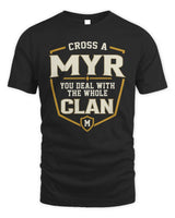 MYR NT1-K008 Cross A/An NAME, You Deal With the Whole Clan | Personalized Vintage T-Shirt - Unisex Standard T-Shirt - Black