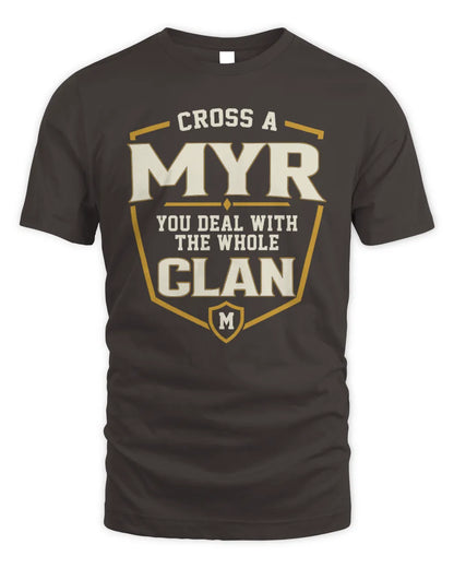 MYR NT1-K008 Cross A/An NAME, You Deal With the Whole Clan | Personalized Vintage T-Shirt - Unisex Standard T-Shirt - Dark Chocolate