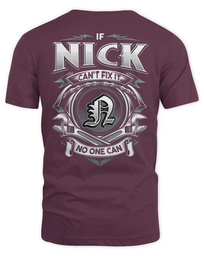 NICK AP81-K4-626 - Personalized Ahmed Quote Apparel “If Ahmed Can't Fix It, No One Can” - Unisex Standard T-Shirt - Maroon