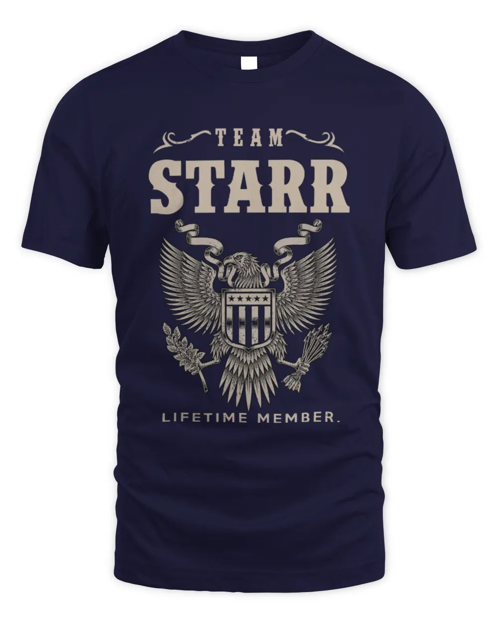 STARR TP06-K82 – Personalized Classic Style Apparel “Team NAME Lifetime Member” - Unisex Standard T-Shirt - Navy