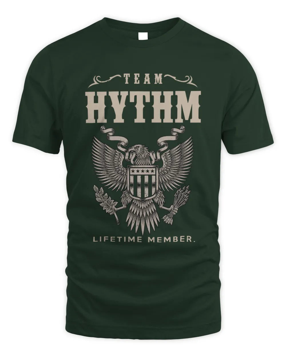 HYTHM TP06-K82 – Personalized Classic Style Apparel “Team NAME Lifetime Member” - Unisex Standard T-Shirt - Forest Green
