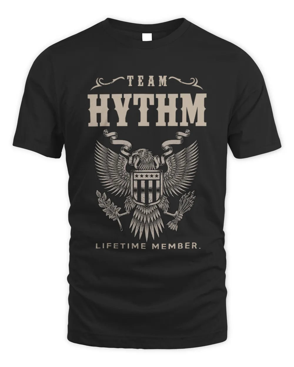 HYTHM TP06-K82 – Personalized Classic Style Apparel “Team NAME Lifetime Member” - Unisex Standard T-Shirt - Black