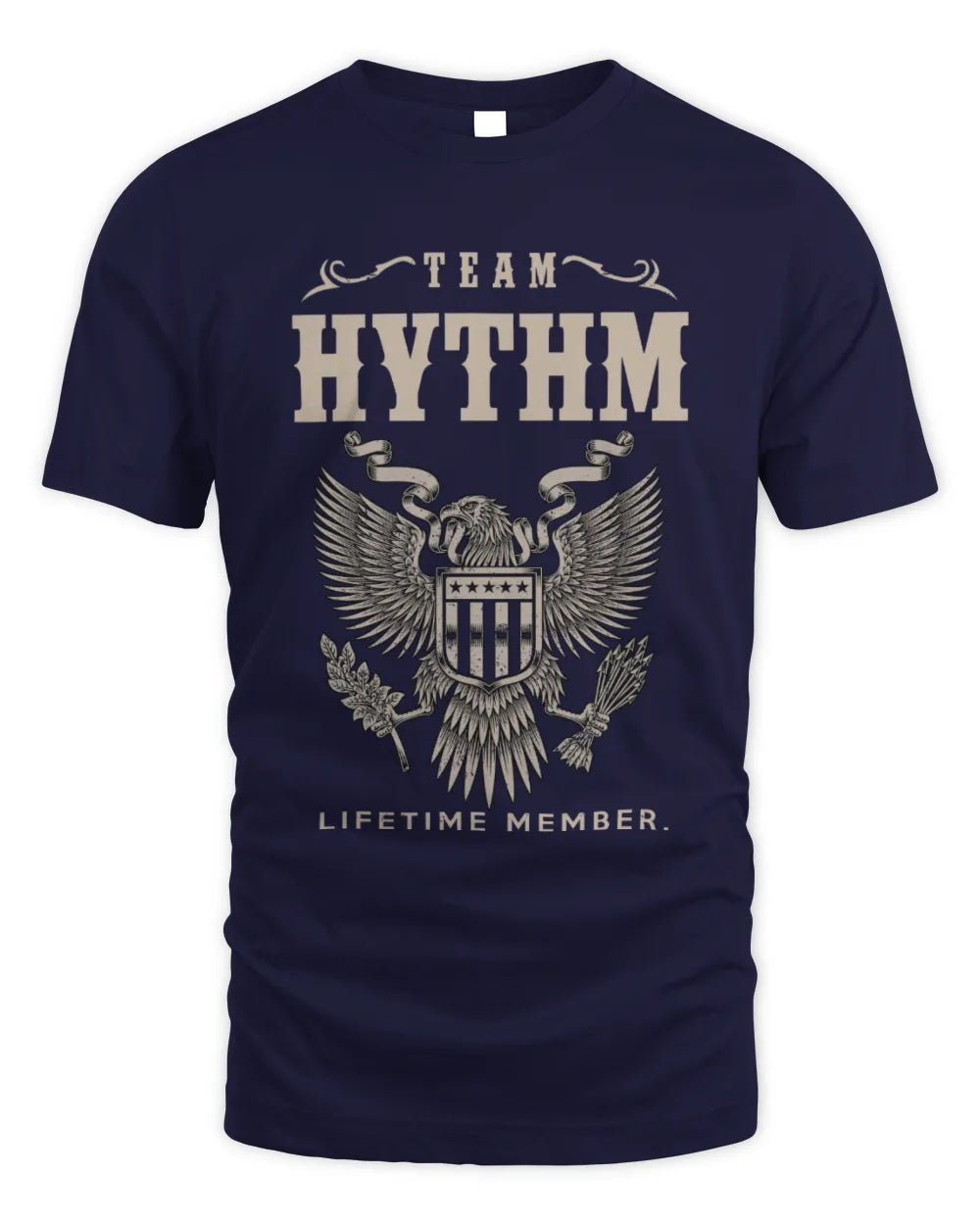 HYTHM TP06-K82 – Personalized Classic Style Apparel “Team NAME Lifetime Member” - Unisex Standard T-Shirt - Navy